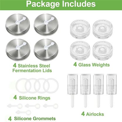 ABKP-Fermentation Kit For Wide Mouth Mason Fermentation Jar,Pickling/Sauerkraut Kit For Mouth Mason Ja(Jars Not Included)