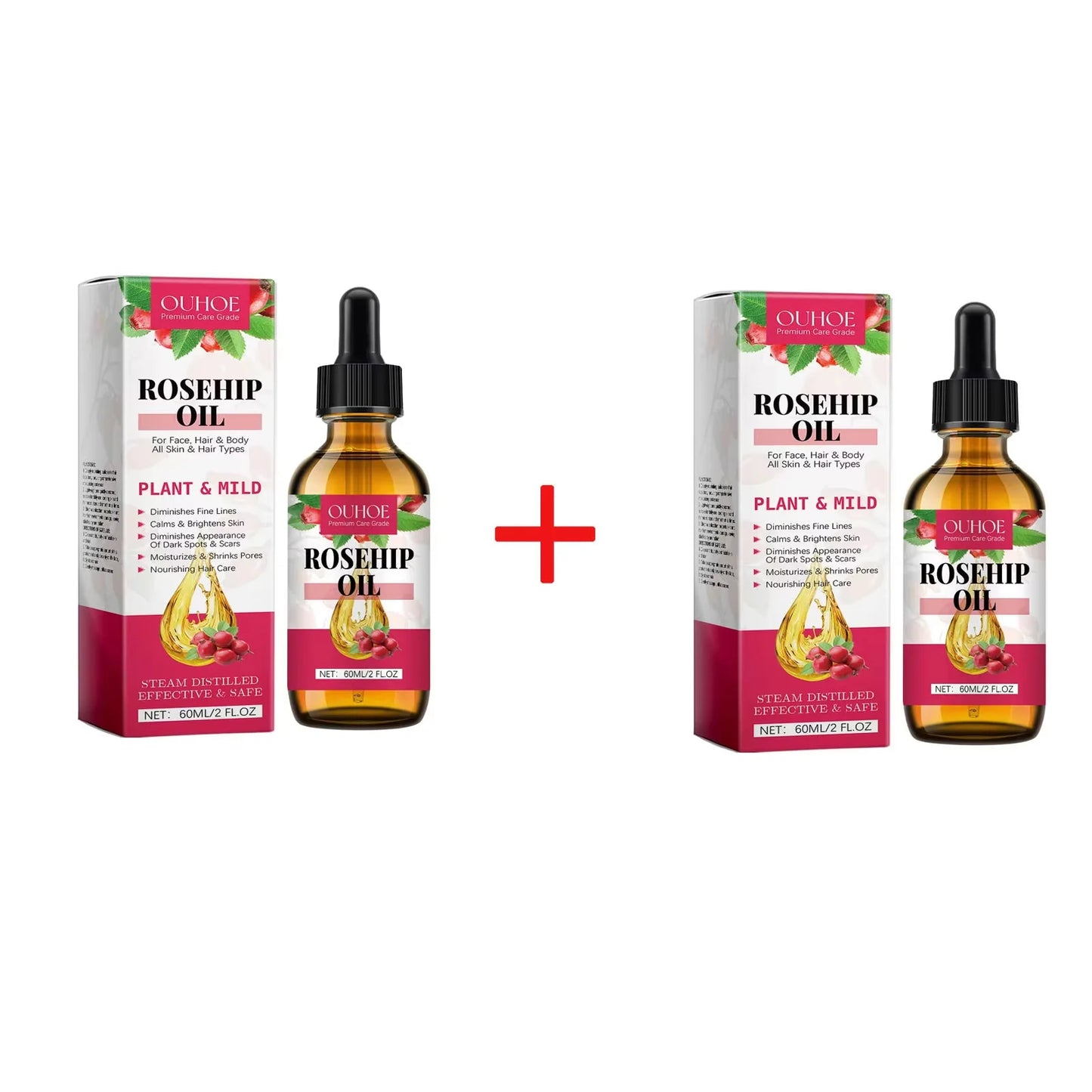 Organic Rosehip Oil Antioxidant Improve Fine Lines Wrinkles Firming Lifting Repair Moisturizer Nourish Smooth Hair Skin Care Oil