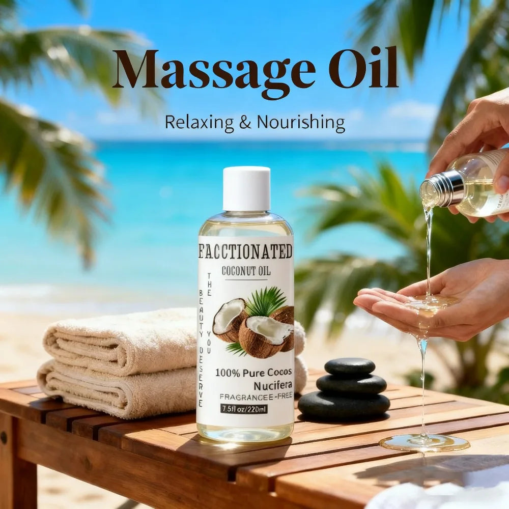 Naturals Organic Fractionated Coconut Oil, 100% Pure Cocos Nucifera, Massage and Body Oil,Skincare Routine & Nail Care,  Gift