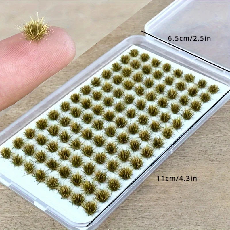 104pcs/pack Static Grass Tuft, Model Grass Tufts Terrain Model Kit Static Scenery Model Miniature Shrubs Bushes for Train Landsc