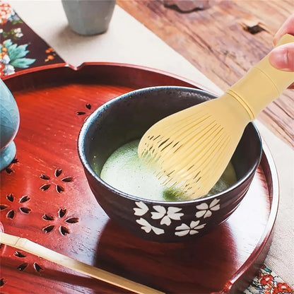 Bamboo Matcha Whisk - Traditional Japanese Tea Tool with Wooden Handle & Durable Bristles