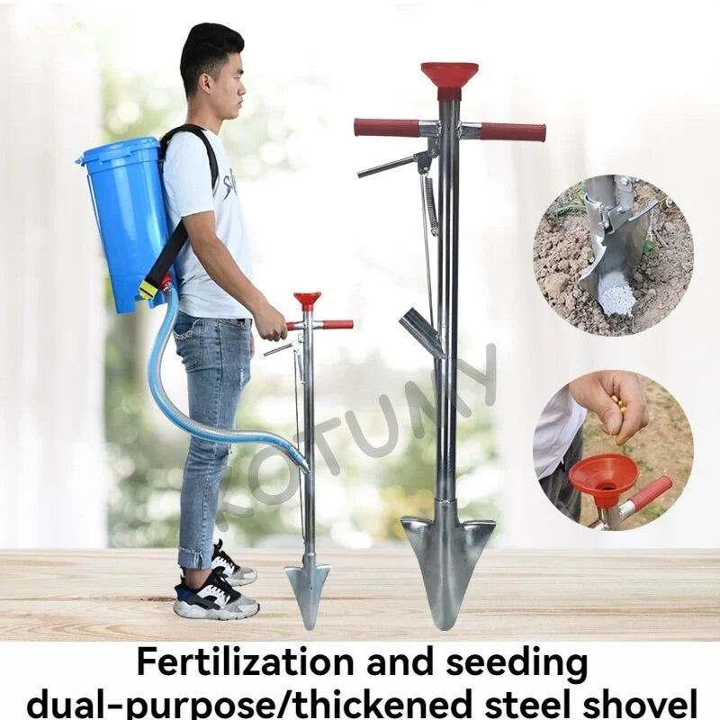 Manual Granular Fertilizer Applicator  for Farm Corn Cane Plants Garden with Backpack Bag