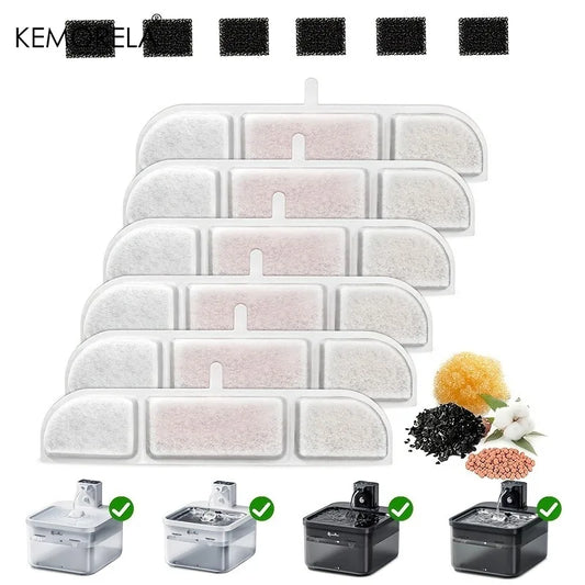 6/12PCS Cat Water Fountain Filters Replacement - with Activated Carbon Fit for Most Waterer Clean Drinking Water for Cats Dog