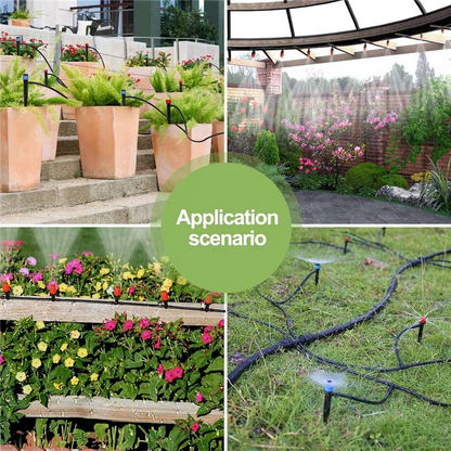 AFOURT-Drip Irrigation Kit Garden Improved Push-To-Connect Adjustable Drip Irrigation System For Raised Beds, Greenhouse