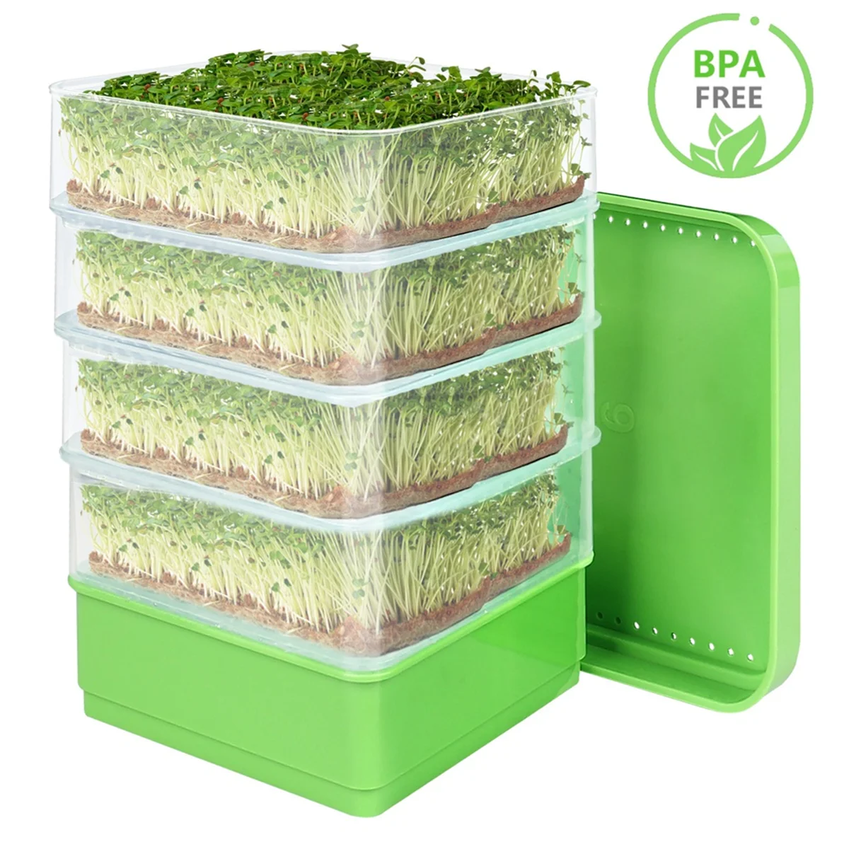 Sale Bean Seed Germination Kit, Micro-Green Plant Growing Tray, Drain Tray, Four-Tier Stackable Sprout Growing Kit