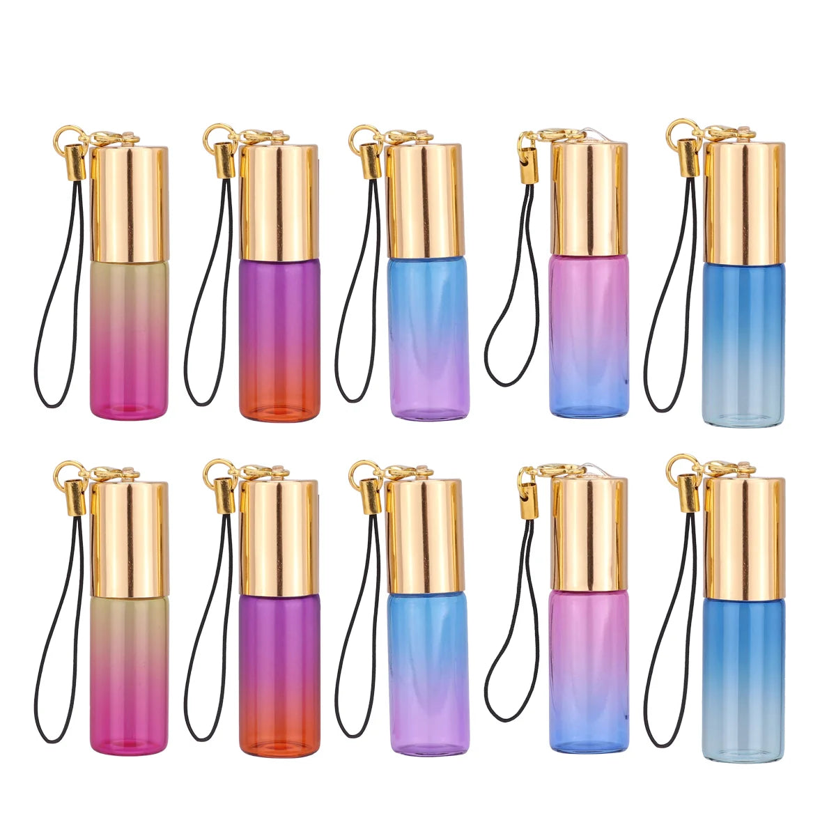 10 Pcs Color Perfume Bottles Mini Essential Oil Roller Travel Size Safe Perfume Bottle Health Use Practical Gift