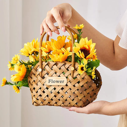 Girl Basket Wicker Baskets Wicker Or Bamboo Baskets Cachepot For Flowers Bamboo Basket Decorative Flower Baskets Decorative