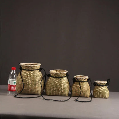 Bamboo Woven Basket Tea Picking, Fishing, and Storage Basket | Decorative Prop for Dance Performances & Children's