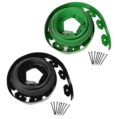 10M Garden Edge Kit Landscape Edging No Dig with 30 Spikes Flexible Lawn Edging Kit Garden Edging Borders for Garden Flower Beds