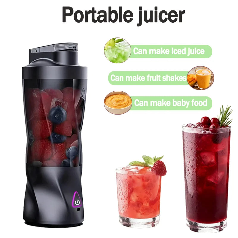 Portable Electric Blender USB Rechargeable Mini Fruit Juicer Smoothie Maker For Home Travel And Office Use Beverage blender