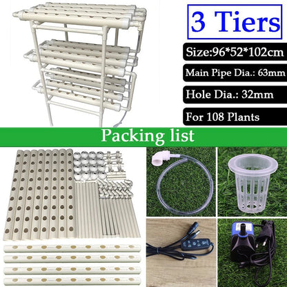 Hydroponic Site Grow Kit 108 Planting Sites Garden Plant System Vegetables Tool Box Soilless Cultivation Plant Seedling Grow Kit