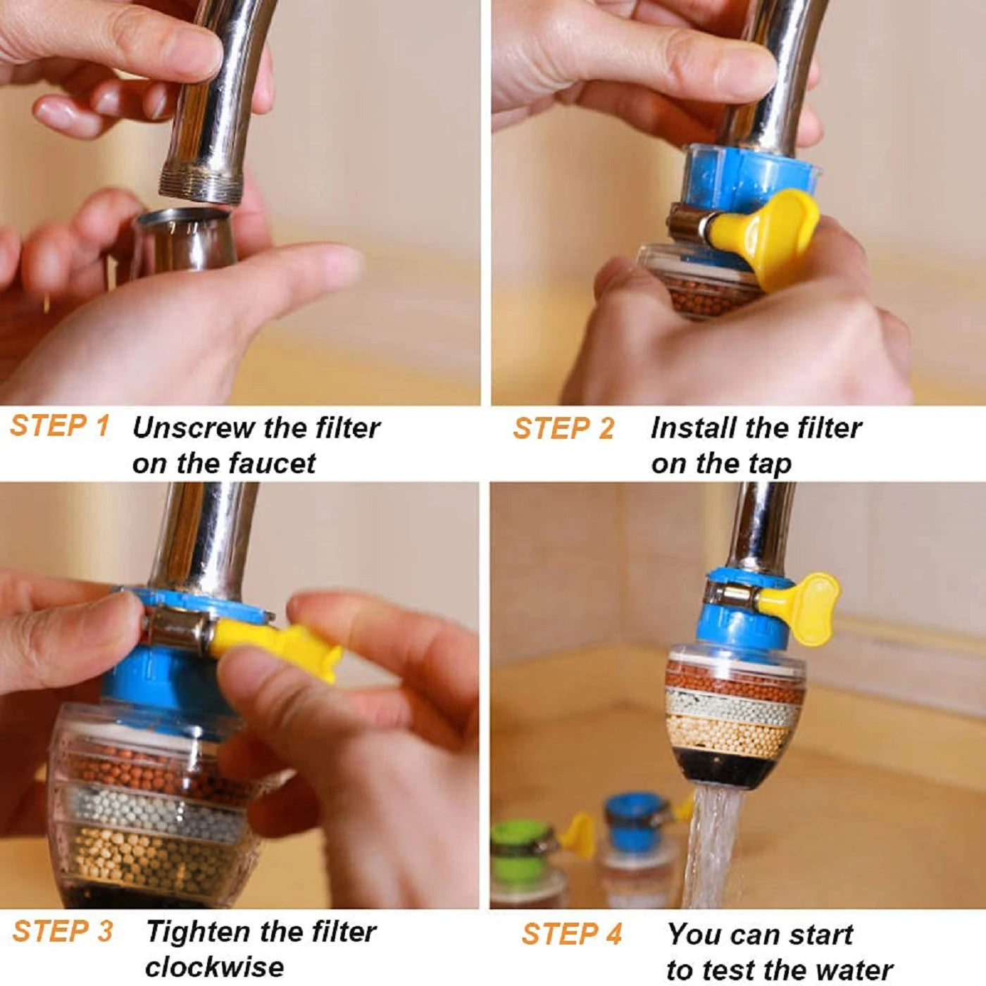 1pc Water Filter Suitable For 16-22mm Kitchen Faucet, Mini Tap Water Clean Purifier, Water Tap Heads Carbon Filter