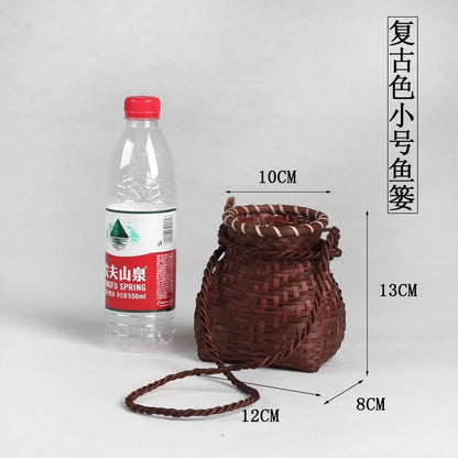 Bamboo Woven Basket Tea Picking, Fishing, and Storage Basket | Decorative Prop for Dance Performances & Children's