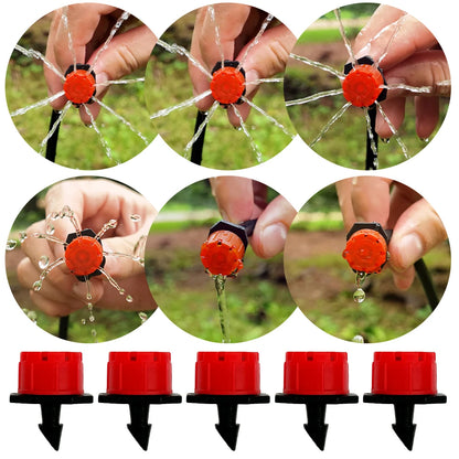 5-50M Garden Drip Irrigation Automatic Watering System Kit 1/4'' Nozzles for Bonsai Pot Plant Lawn Flower Vegetable Greenhouse