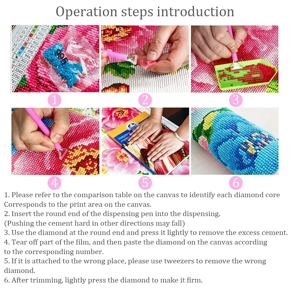 Urban Architecture Diamond Painting Kit Morocco Spain Street View DIY Full Round Mosaic Embroidery Home Decoration for Beginners