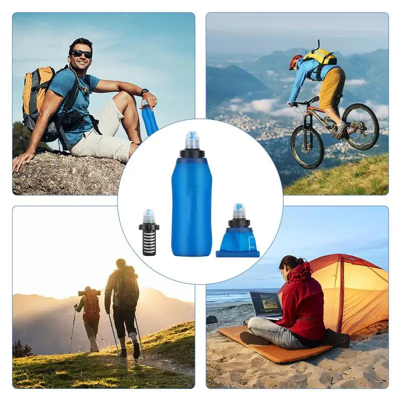TPU Foldable Bottle Water Filter System Outdoor Portable Water Purifier Ultrafiltration Membrane Filter Field Survival Tools