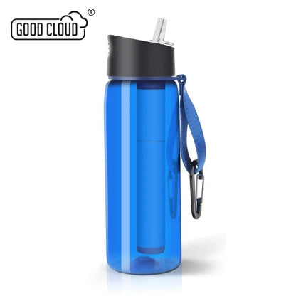 Water Purifier Bottle Water Kettles with Filter Survival Emergency Outdoor Camping Sports Water Filter Filtration