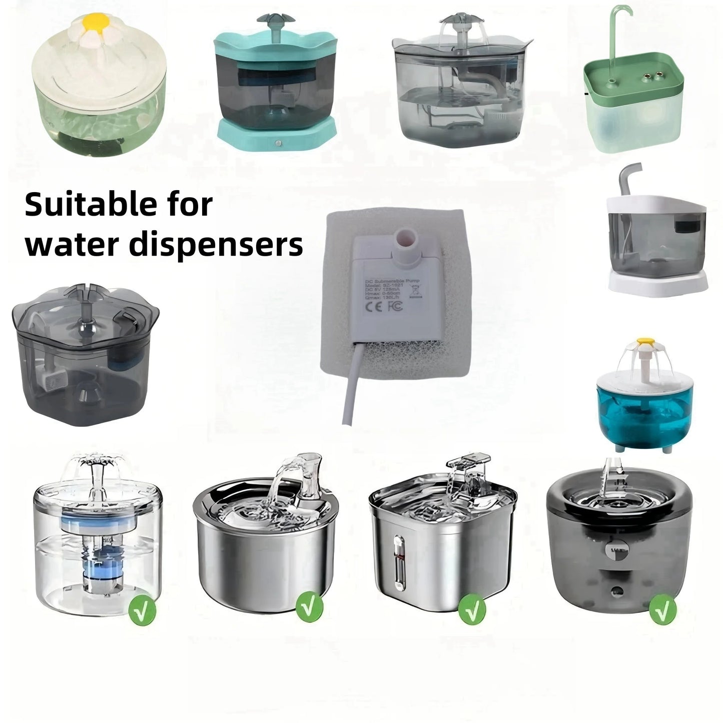 1/510pcs Cat Water Fountain Foam Filters - Compatible with Square Dispensers, Pre-Filtered for Fresh & Clean Drinking Water