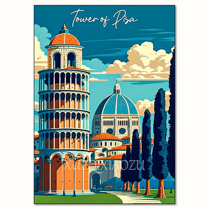 Urban Architecture Diamond Painting Kit Morocco Spain Street View DIY Full Round Mosaic Embroidery Home Decoration for Beginners