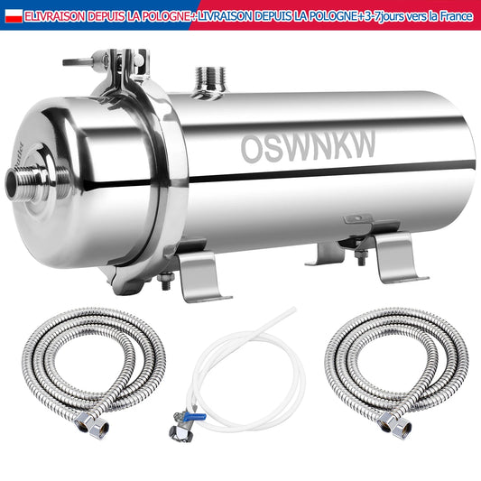 Whole house water purifier 0.01um PVDF pre-filter 1000L SUS304 water filter can be continuously cleaned for 5 years