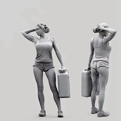 Model kit Resin kit Terrain vehicle female driver