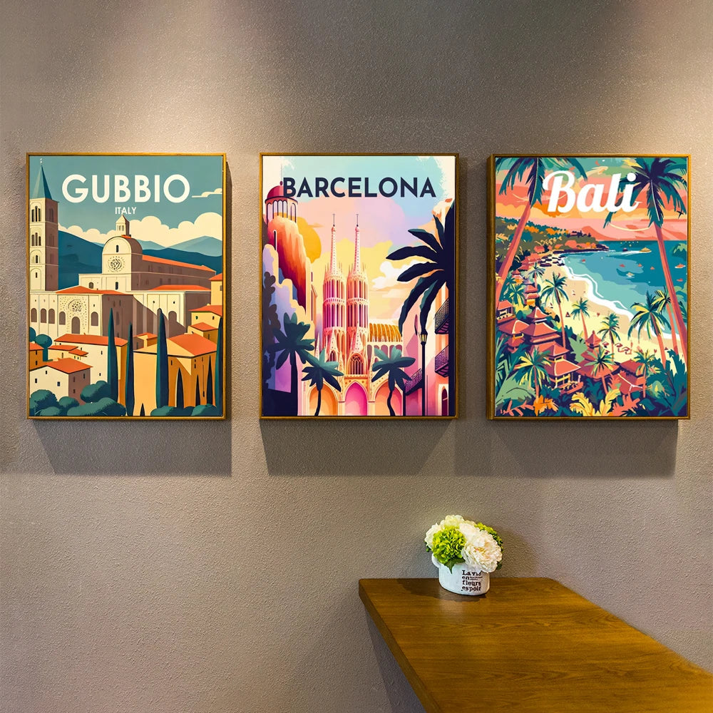 Urban Architecture Diamond Painting Kit Morocco Spain Street View DIY Full Round Mosaic Embroidery Home Decoration for Beginners