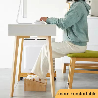 Office Footstool Bathroom Footstool Bamboo Product Sloping Small and Flexible Large Stool Adjustable Foot Pedal Under The Table