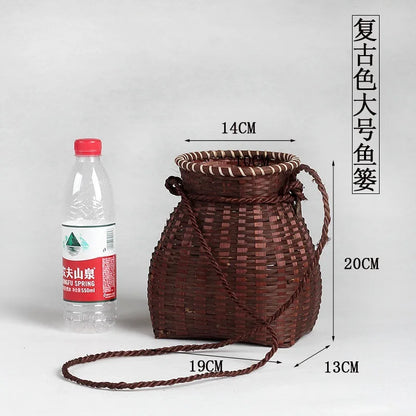 Bamboo Woven Basket Tea Picking, Fishing, and Storage Basket | Decorative Prop for Dance Performances & Children's