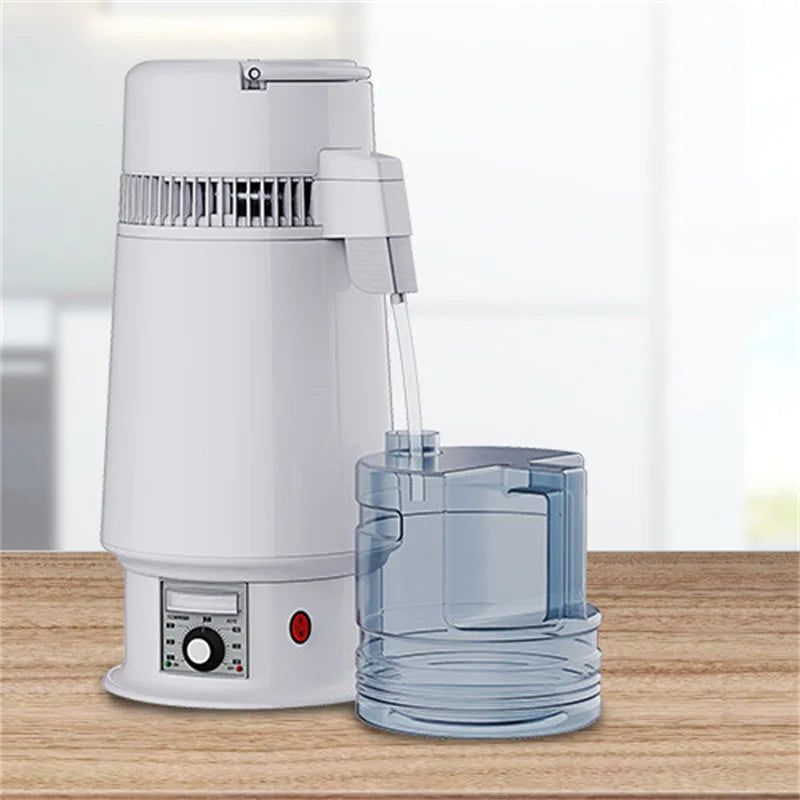220V 4L Water Bottle Filter Distiller Purifier Portable Tabletop Machine Stainless Steel Adjustable Temperature for Labs Homes