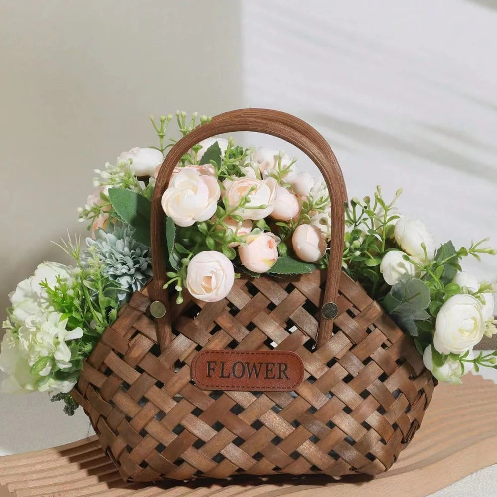 Girl Basket Wicker Baskets Wicker Or Bamboo Baskets Cachepot For Flowers Bamboo Basket Decorative Flower Baskets Decorative