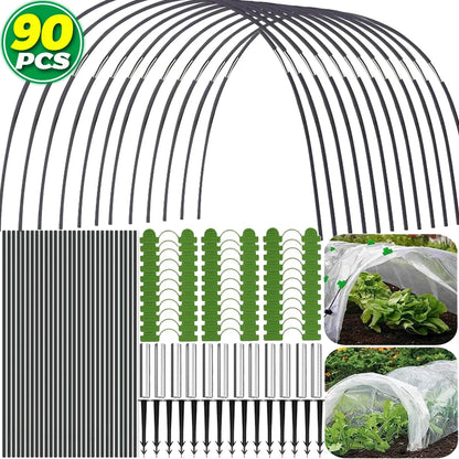 Garden Hoops Kits for Netting Tunnel Garden Hoops Greenhouse Frame Flexible Tunnel Arch Crop Protection Hoops for Raised Beds