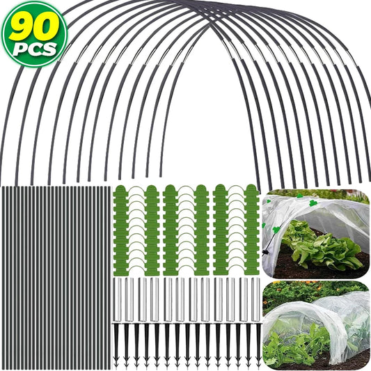 Garden Hoops Kits for Netting Tunnel Garden Hoops Greenhouse Frame Flexible Tunnel Arch Crop Protection Hoops for Raised Beds