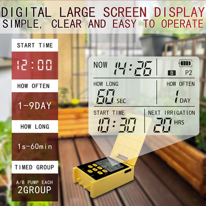 New Solar Intelligent Irrigation Kit 5V 2A Solar Powered Dual Pump Automatic Water Timer Garden Drip Irrigation System Watering