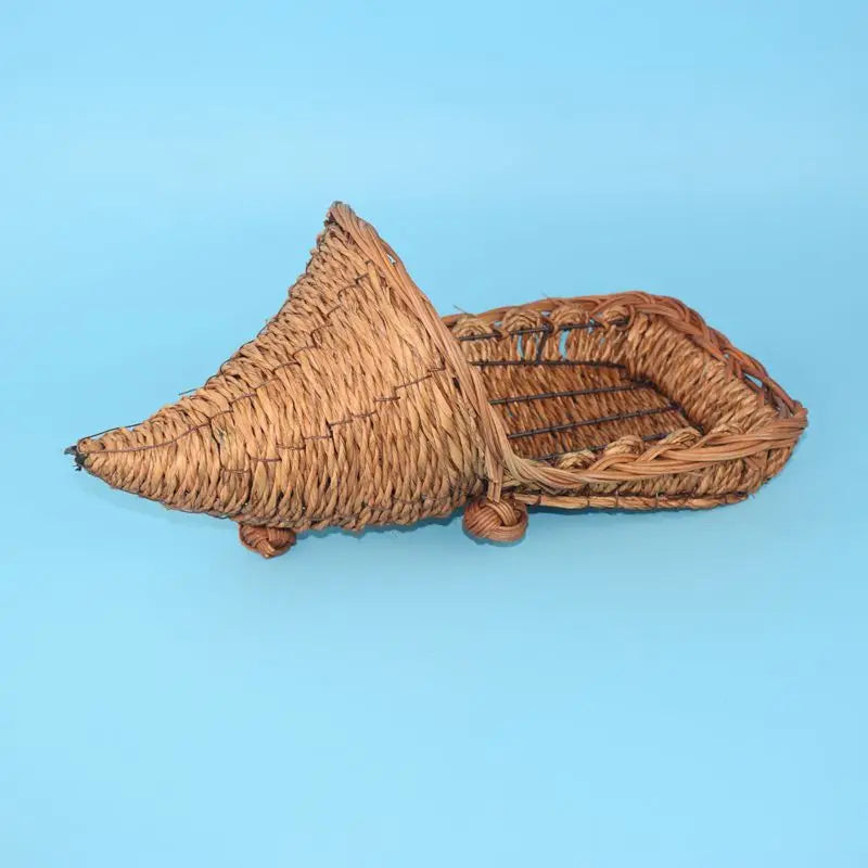 Bamboo Horns Hand Weaving Storage Basket Handicrafts Plant Weaving Storage Ornaments Horn Bamboo Basket Fruit Bread Food Saving