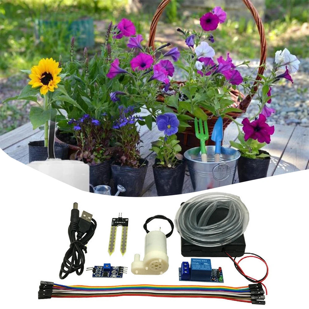 1-5set Automatic Irrigation Module DIY Automatic Watering Kit Garden Water Pump Soil Moisture Sensor Relay Module For Arduino