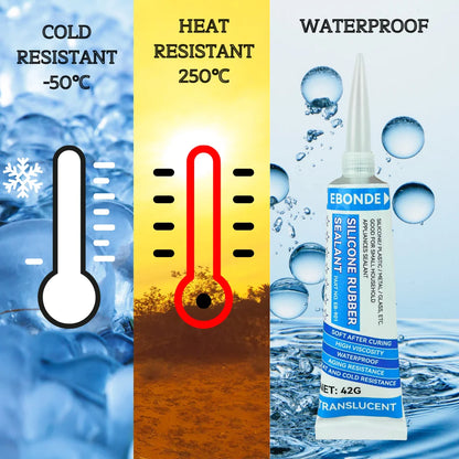 Silicone Rubber Sealant Waterproof Adhesive for Bonding Silicone/ Plastic/ Metal /Glass, Good for Household Appliances Sealant