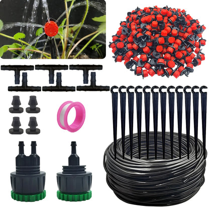 5-50M Garden Drip Irrigation Automatic Watering System Kit 1/4'' Nozzles for Bonsai Pot Plant Lawn Flower Vegetable Greenhouse