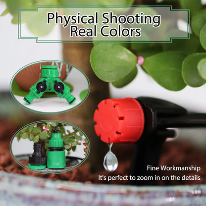 50 Meters Plant Timer Garden Watering System Irrigation 4/7mm Drip Kits Automatic Spray for Plants Adjustable Nozzles