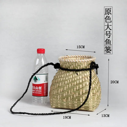 Bamboo Woven Basket Tea Picking, Fishing, and Storage Basket | Decorative Prop for Dance Performances & Children's