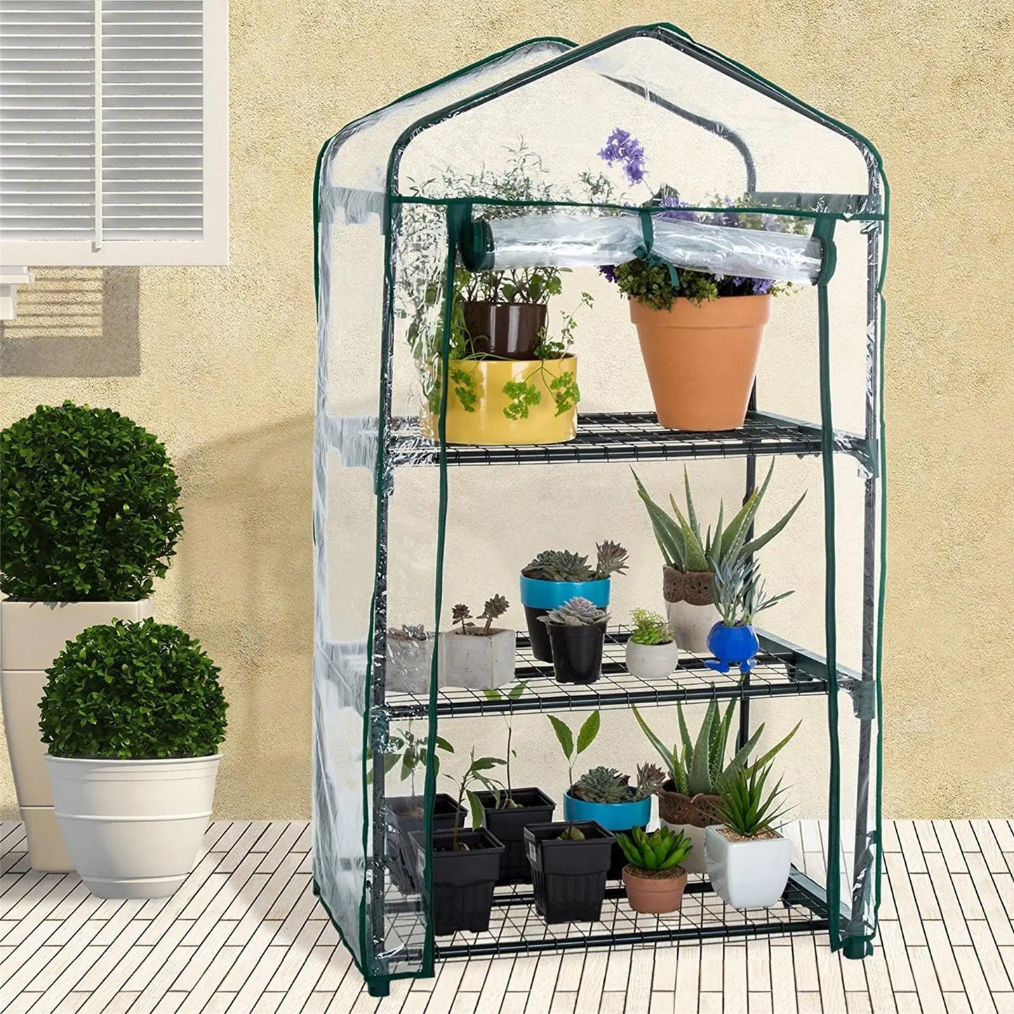 Green House Cover Clear Plant Greenhouse PVC Durable Greenhouse Parts & Accessories Portable Indoor Greenhouse for Home Outdoor