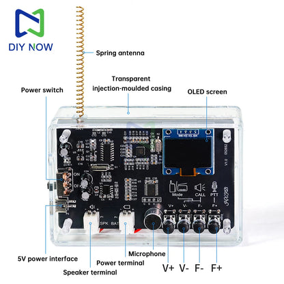 Electronics Kit  FM Radio DIY Kit Smart Wireless Walkie-Talkie Radio Electronics Assembly and Soldering Practice DIY Kit