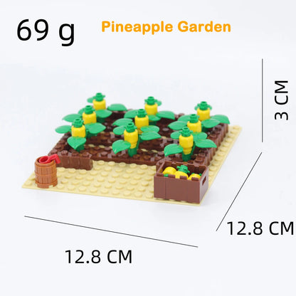 MOC Farm Bricks Vegetable Garden Pumpkin Grape Farm Crop Plant Orchard Builing Blocks Micro Landscape Rose Flower Kids Gifts Toy