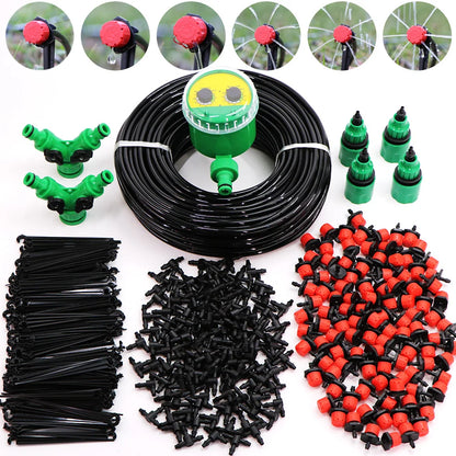 50 Meters Plant Timer Garden Watering System Irrigation 4/7mm Drip Kits Automatic Spray for Plants Adjustable Nozzles