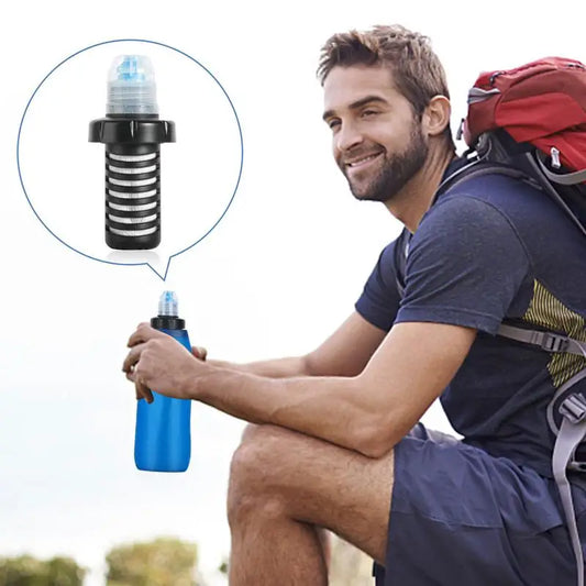 ﻿ Filter Water Bottle Sports Water Bottle Foldable Portable Water Filter For Camping Hiking Water Purifier Physical Filtration