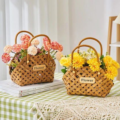 Girl Basket Wicker Baskets Wicker Or Bamboo Baskets Cachepot For Flowers Bamboo Basket Decorative Flower Baskets Decorative