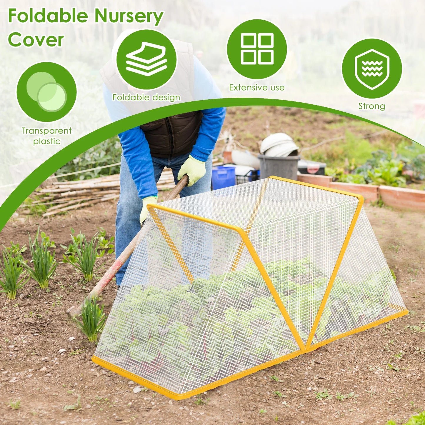 Greenhouse Cover Foldable Garden Vegetable Flower Insect-Proof Bird Portable Winter Warm Anti-uv Windproof Planting Greenhouse