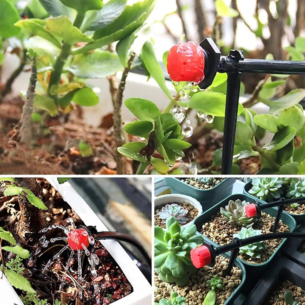 10-30M Garden 1/4'' Drip Irrigation Kit Automatic Watering System Nozzles for Farmland Bonsai Plant Flower Vegetable Greenhouse