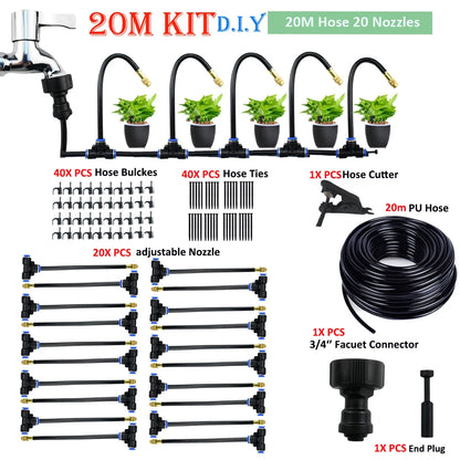 DIY 5-20M Free Bending Universal Spray Kit for Backyard Garden Irrigation Sprinkler Dust Removal Misting Cooling Humidification