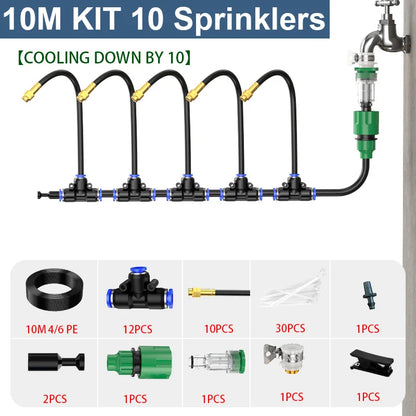 Garden Drip Irrigation Automatic Watering System Kit 1/4'' 20CM Sprinkler for Bonsai Pot Plant Flower Vegetable Greenhouse ﻿
