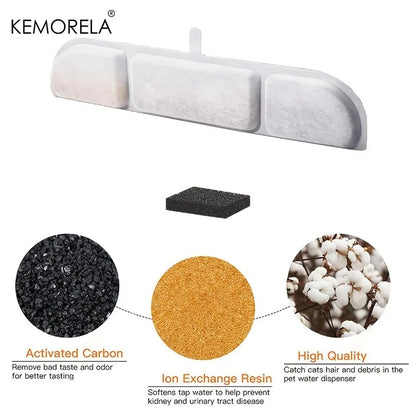6/12PCS Cat Water Fountain Filters Replacement - with Activated Carbon Fit for Most Waterer Clean Drinking Water for Cats Dog